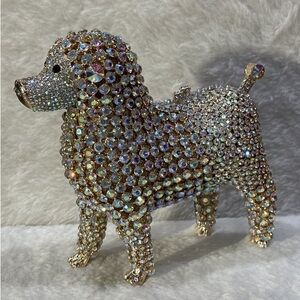 Gold ab rhinestone dog clutch